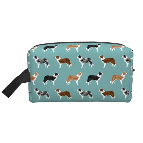 Make-up-Tasche, Border Collie Hunde, Reise-Kosmetiktasche, Kulturbeutel, tragbarer Make-up-Taschen-Organizer von GRatka