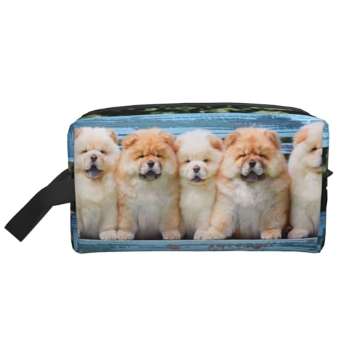 Make-up-Tasche, Chow-Chow Cute Dogs Five Puppies, Reise-Kosmetiktasche, Kulturbeutel, tragbarer Make-up-Taschen-Organizer von GRatka