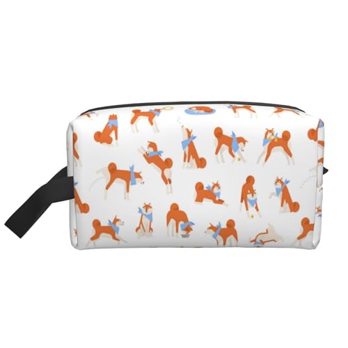 Make-up-Tasche, niedliche Akita Inu Reise-Kosmetiktasche, Kulturbeutel, tragbarer Make-up-Taschen-Organizer von GRatka