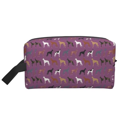 Make-up-Tasche, süße Hunderasse, Bester Windhund, süßer Rettungshund, Reise-Kosmetiktasche, Kulturbeutel, tragbarer Make-up-Taschen-Organizer von GRatka