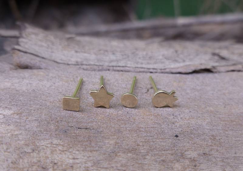 14K Gelbgold Ohrstecker, Schmuck Für Frauen, Mädchen Ohrringe von GRubinsteinjewellery