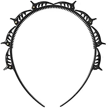 GS E-Com Stirnbänder, Haarspangen für Mädchen und Damen, Haarspangen für dünnes oder dickes Haar, Doppel-Pony-Frisuren-Haarnadel, Krokodilklemmen, für Make-up, Waschen des Gesichts, Yoga (1 Stück) von GS E-Com