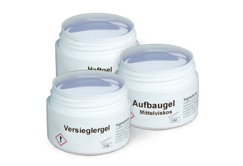 GS-Nails UV-Gel Set 3 x 5ml klar, Mit Gilbschutz von GS-Nails