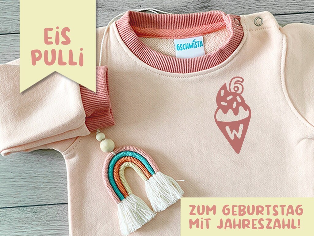 Eis Geburtstag Pullover/Personalisierter Baby Sweater Individuell Gestaltbar Pulli Mit Initialen Und Jahreszahl Birthday Eis Geburtstag Pullover/Personalisierter Baby Sweater Individuell Gestaltbar Pulli Mit Initialen Und Jahreszahl Birthday von GSCHWISTA