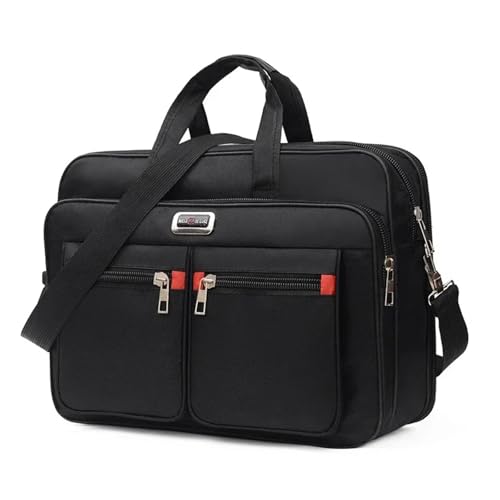 Einfache Tote Herren Business Aktentasche Handtasche for 15,6 Zoll Laptop Taschen Große Kapazität Umhängetaschen Reise Notebook Messenger Bag(Black 2) von GSCLZ