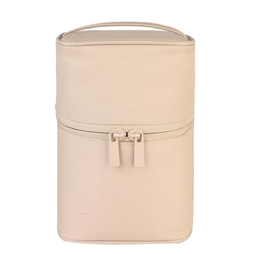 Kosmetiktasche 1 Stück Reise Frauen Make-up Reißverschlusstasche Solide Kosmetiktasche Zylinder Make-up Pinsel Organizer Toilettenartikel Make-up Kit Beutel Paket Make Up Bag (Color : Light Pink) von GSCLZ