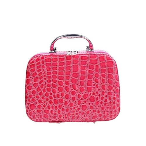 Kosmetiktasche Frauen Kosmetikerinnen Make-up Case Kosmetiktasche Hohe Qualität Reise Organizer Beauty Box Kosmetik Schmuck Toolbox Make Up Bag (Color : Rose red) von GSCLZ