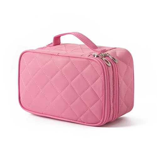 Kosmetiktasche Hohe Kapazität Kosmetiktasche Frauen Wasserdicht Doppelschicht Reise Organizer Make-up Tasche Kulturbeutel Multifunktions Beauty Case Make Up Bag (Color : Pink) von GSCLZ