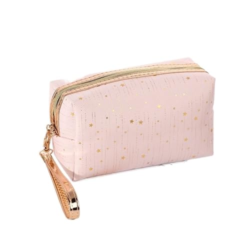 Kosmetiktasche Kosmetiktasche Frauen Make-up Tasche Bling Stars Pouch Kulturbeutel Reise Damen Make-up Tasche Organizer Taschen Make Up Bag (Color : Pale pink) von GSCLZ