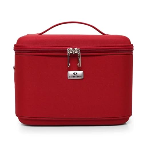 Kosmetiktasche Make-up-Organizer, wasserdichte Make-up-Tasche, Reise-Organizer, Kosmetiktasche for Frauen, Reisen, große Kapazität, Aufbewahrungskoffer, Koffer Make Up Bag (Color : Red Medium) von GSCLZ