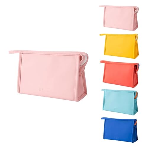 Kosmetiktasche Pu. Kosmetiktasche Aktentasche Aufbewahrungstasche Süßigkeiten Farbe Kosmetische Aufbewahrungstasche Make Up Bag (Color : Pink) von GSCLZ