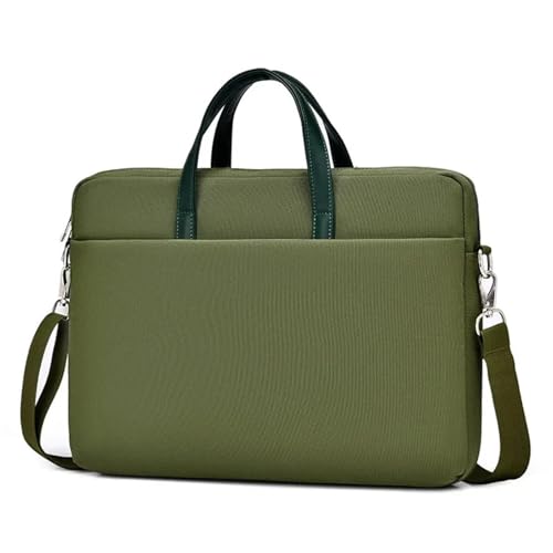 Laptop Tasche 13,3 14 15,6 17 Zoll Notebook Tasche Schulter Handtasche Notebook Tasche Wasserdichte Aktentasche(Green,For 14.1 inch) von GSCLZ