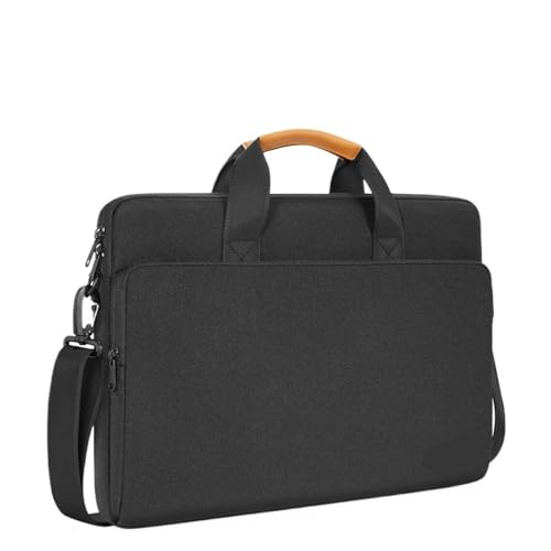 Laptop Tasche Aktentasche 13,3 14 15,6 17,3 Zoll Computer Schulter Tasche Wasserdichte Notebook Abdeckung Tragen Tasche(Black,17.3 inch) von GSCLZ