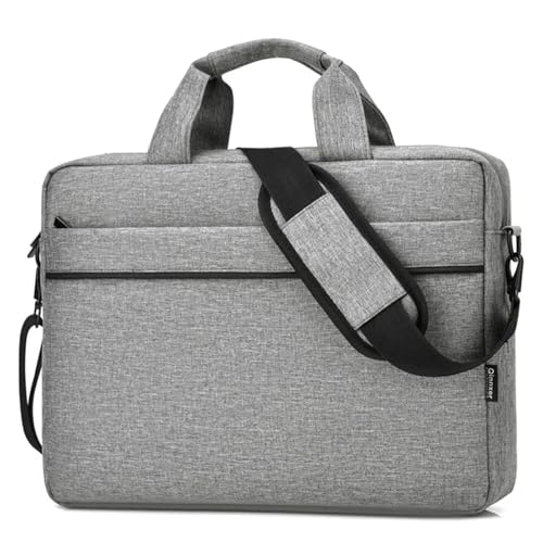 Universal Laptop Tasche Sleeve for 14 15,6 16 Zoll PC Fall Computer handtasche Messenger Schulter Tasche Aktentasche(Grey,15.6-inch) von GSCLZ