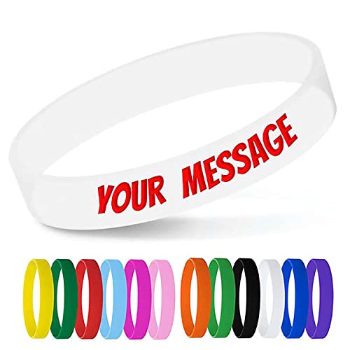 Personalisierte Armbänder Bulk mit Kundenspezifische Gummiband-Armbänder für Veranstaltungen, Motivation, Spendenaktionen, ID-Armbänder für Kinder von GSCSP