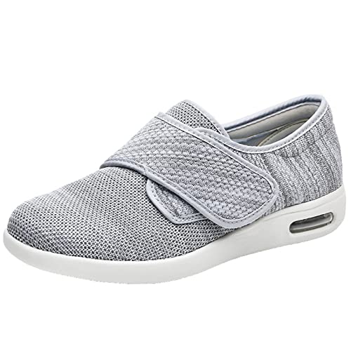 GSFY Damen Diabetiker-Schuhe, breite Breite, Ödemschuhe, atmungsaktiv, Memory-Schaum, leichte Wander-Sneaker für ältere geschwollene Füße, Hellgrau, 39 EU Weit GSFY Damen Diabetiker-Schuhe, breite Breite, Ödemschuhe, atmungsaktiv, Memory-Schaum, leichte Wander-Sneaker für ältere geschwollene Füße, Hellgrau, 39 EU Weit von GSFY
