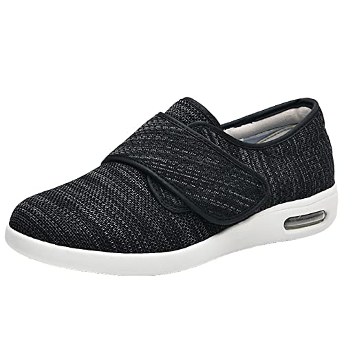 GSFY Damen Diabetiker-Schuhe, breite Breite, Ödemschuhe, atmungsaktiv, Memory-Schaum, leichte Wander-Sneaker für ältere geschwollene Füße, Schwarz / Grau, 37.5 EU Weit GSFY Damen Diabetiker-Schuhe, breite Breite, Ödemschuhe, atmungsaktiv, Memory-Schaum, leichte Wander-Sneaker für ältere geschwollene Füße, Schwarz / Grau, 37.5 EU Weit von GSFY