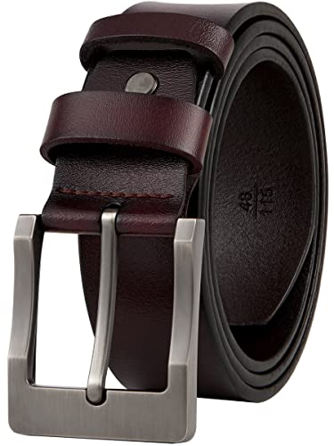 GSG Gürtel Herren Ledergürtel Jeansgürtel 38mm Breit Länge kürzbar Echte Ledergürtel mit Geschenkbox für Freizeitjeans und Arbeit Kaffee 38-42 inch von GSG SINCE 1998