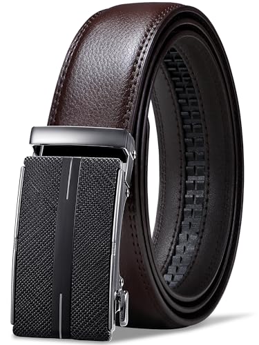 GSG SINCE 1998 Automatik Ratsche Ledergürtel 35mm für Herren – Verstellbar ohne Löcher – Perfekt für Anzug und Geschäftskleidung von GSG SINCE 1998
