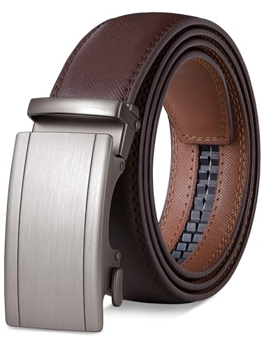 GSG SINCE 1998 Herren Gürtel 35mm ohne Löcher Ledergürtel Automatik Ratsche Gürtel Ideal für Anzug und Geschäftskleidung von GSG SINCE 1998