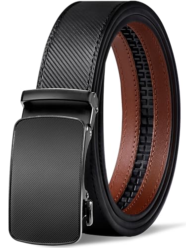 GSG SINCE 1998 Herren Gürtel 35mm ohne Löcher Ledergürtel Automatik Ratsche Gürtel Ideal für Anzug und Geschäftskleidung von GSG SINCE 1998