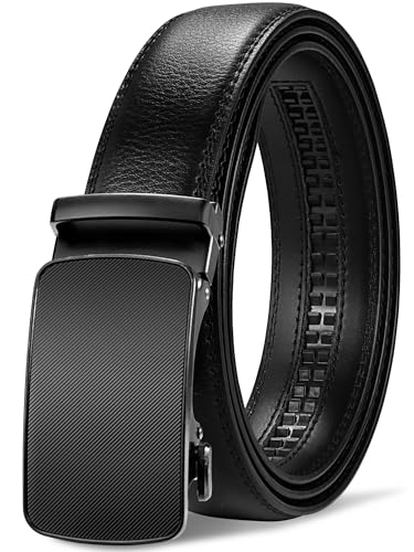 GSG SINCE 1998 Herren Gürtel 35mm ohne Löcher Ledergürtel Automatik Ratsche Gürtel Ideal für Anzug und Geschäftskleidung von GSG SINCE 1998