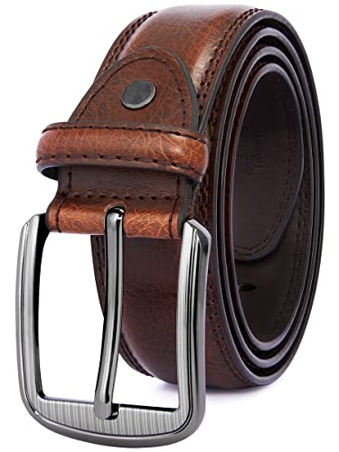 GSG SINCE 1998 Klassischer Ledergürtel für Herren - 37mm breit Gürtel Herren Leder Für Business und formelle Anlässe Gürtel für Männer Ledergürtel in Geschenkbox Dunkelbraun 36-40 inch von GSG SINCE 1998