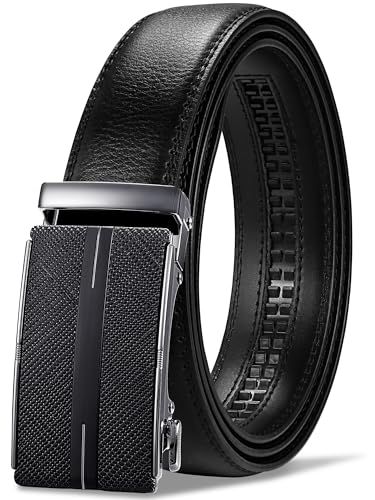 GSG SINCE 1998 Automatik Ratsche Ledergürtel 35mm für Herren – Verstellbar ohne Löcher – Perfekt für Anzug und Geschäftskleidung von GSG SINCE 1998