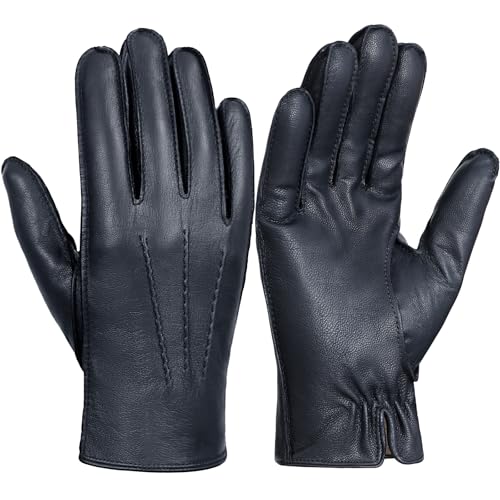 GSG SINCE 1998 Chromfrei Lederhandschuhe für Herren mit Futter Winterhandschuhe mit warmem Wollfutter Touchscreen Schaffellhandschuhe zum Autofahren Navy blau L GSG SINCE 1998 Chromfrei Lederhandschuhe für Herren mit Futter Winterhandschuhe mit warmem Wollfutter Touchscreen Schaffellhandschuhe zum Autofahren Navy blau L von GSG SINCE 1998