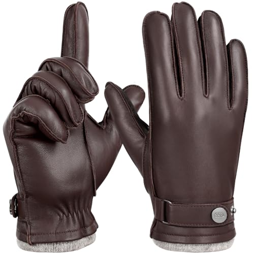 GSG SINCE 1998 Echtem Schaffell Lederhandschuhe Herren mit Futter Touchscreen Wolle Gefüttert Winter Fahrhandschuhe Braun XL GSG SINCE 1998 Echtem Schaffell Lederhandschuhe Herren mit Futter Touchscreen Wolle Gefüttert Winter Fahrhandschuhe Braun XL von GSG SINCE 1998