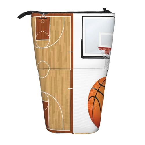 GSGCSBYMLG Basketball Court Backboard Printed Pencil Telescopic Vertical Pencil Case von GSGCSBYMLG
