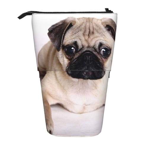 GSGCSBYMLG Bedrucktes Federmäppchen mit Mops-Motiv, Teleskop, vertikal von GSGCSBYMLG