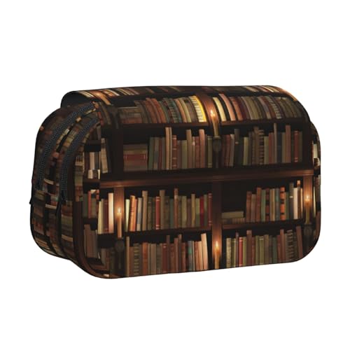 GSGCSBYMLG Bibliotheks-Bücherregal, bedruckt, doppeltes Klappetui, tragbares Schreibwarenetui, Schwarz , Einheitsgröße, Münztasche GSGCSBYMLG Bibliotheks-Bücherregal, bedruckt, doppeltes Klappetui, tragbares Schreibwarenetui, Schwarz , Einheitsgröße, Münztasche von GSGCSBYMLG