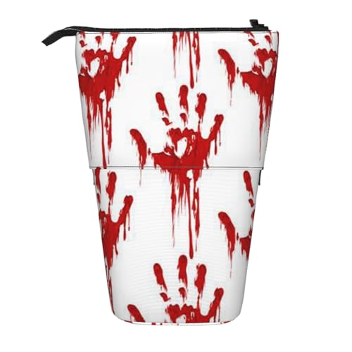 GSGCSBYMLG Bloody Handprints bedrucktes Teleskop-Federmäppchen von GSGCSBYMLG