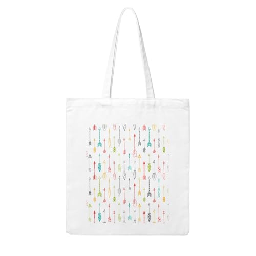 GSGCSBYMLG Bunte handgezeichnete Kunst mit Pfeilen im Boho-Stil, bedruckte Leinen-Einkaufstasche, Tragetasche, waschbare Einkaufstasche GSGCSBYMLG Bunte handgezeichnete Kunst mit Pfeilen im Boho-Stil, bedruckte Leinen-Einkaufstasche, Tragetasche, waschbare Einkaufstasche von GSGCSBYMLG