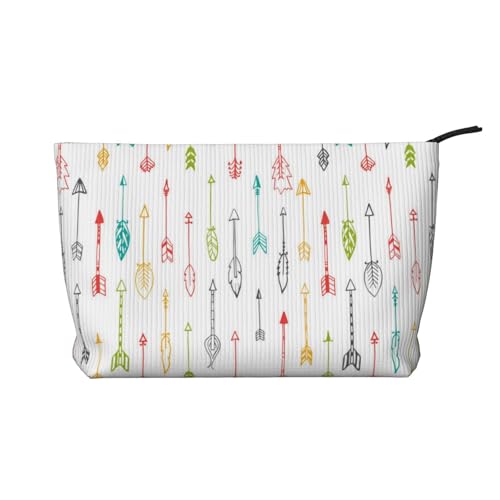GSGCSBYMLG Bunte handgezeichnete Kunst mit Pfeilen im Boho-Stil, bedruckter Cord-Make-up-Tasche, Reise-Kulturbeutel, Reise-Organizer-Tasche, Schwarz , Einheitsgröße von GSGCSBYMLG