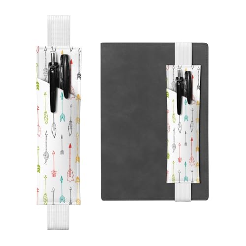GSGCSBYMLG Bunte handgezeichnete Kunst mit Pfeilen im Boho-Stil, bedruckter Leder-Stifthalter, Lesezeichen, Federmäppchen, weiß, Einheitsgröße, Münztasche von GSGCSBYMLG