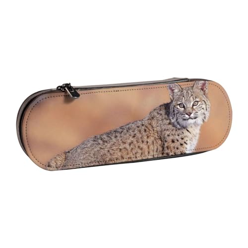 GSGCSBYMLG Canada Lynx Federmäppchen, bedrucktes Leder, Schreibwaren-Tasche von GSGCSBYMLG