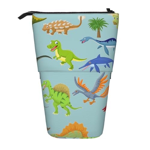 GSGCSBYMLG Cartoon-Dinosaurier-Bilder, bedrucktes Teleskop-Federmäppchen, vertikal von GSGCSBYMLG
