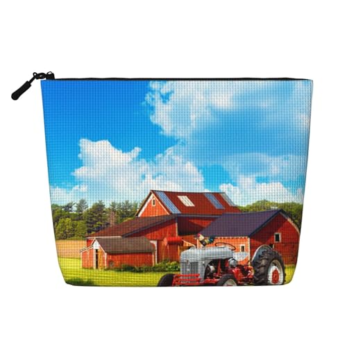 GSGCSBYMLG Company Kulturbeutel, Motiv: Bauernhof-Traktor, bedruckt, künstlicher Hanf, Reise-Kulturbeutel, Organizer-Tasche, Schwarz , Einheitsgröße von GSGCSBYMLG