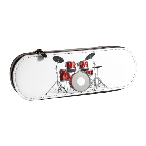 GSGCSBYMLG Cooles Schlagzeug-Set, bedrucktes Leder-Federmäppchen, Schreibwarentasche von GSGCSBYMLG