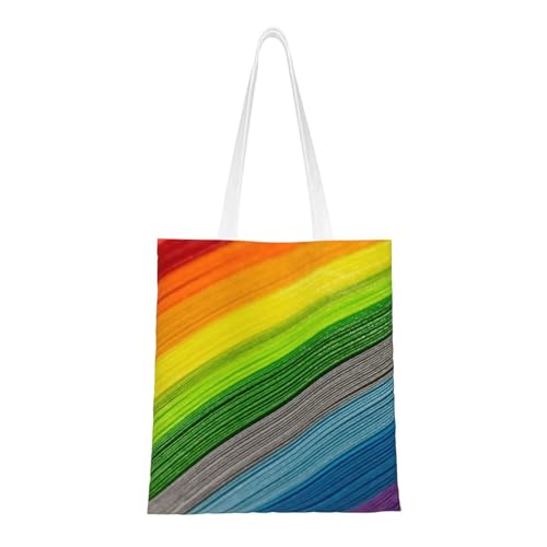 GSGCSBYMLG Einkaufstasche, Einkaufstasche, waschbar, Regenbogenfarben gestreift GSGCSBYMLG Einkaufstasche, Einkaufstasche, waschbar, Regenbogenfarben gestreift von GSGCSBYMLG