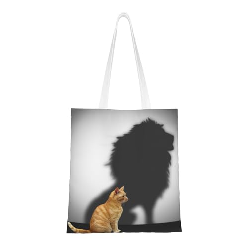 GSGCSBYMLG Einkaufstasche, Motiv: Katze mit Löwenschatten, waschbare Aufbewahrungstasche GSGCSBYMLG Einkaufstasche, Motiv: Katze mit Löwenschatten, waschbare Aufbewahrungstasche von GSGCSBYMLG