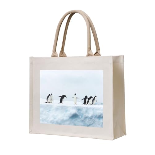 GSGCSBYMLG Einkaufstasche aus Segeltuch, Motiv: Pinguine auf dem Eisberg GSGCSBYMLG Einkaufstasche aus Segeltuch, Motiv: Pinguine auf dem Eisberg von GSGCSBYMLG