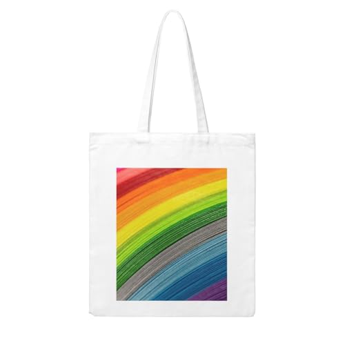 GSGCSBYMLG Einkaufstasche aus Segeltuch, Regenbogenfarben, gestreift, waschbar GSGCSBYMLG Einkaufstasche aus Segeltuch, Regenbogenfarben, gestreift, waschbar von GSGCSBYMLG