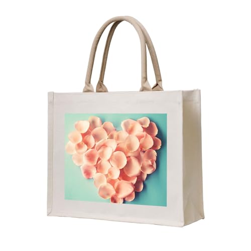 GSGCSBYMLG Einkaufstasche aus Segeltuch in Herzform mit Blumenblättern GSGCSBYMLG Einkaufstasche aus Segeltuch in Herzform mit Blumenblättern von GSGCSBYMLG