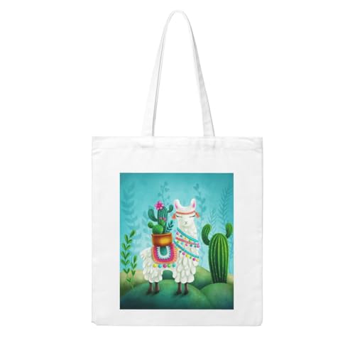 GSGCSBYMLG Einkaufstasche aus Segeltuch mit Alpaka-Druck, waschbare Einkaufstasche GSGCSBYMLG Einkaufstasche aus Segeltuch mit Alpaka-Druck, waschbare Einkaufstasche von GSGCSBYMLG