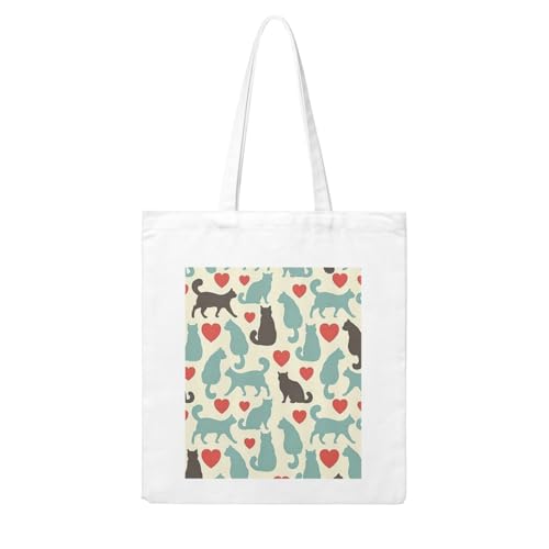 GSGCSBYMLG Einkaufstasche aus Segeltuch mit Aufdruck "Happy Walking Kitty", waschbar GSGCSBYMLG Einkaufstasche aus Segeltuch mit Aufdruck "Happy Walking Kitty", waschbar von GSGCSBYMLG