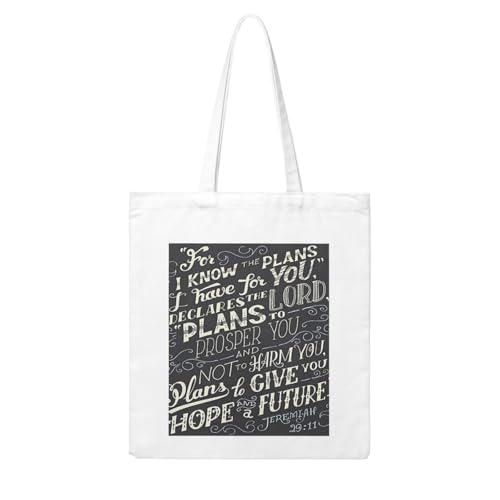 GSGCSBYMLG Einkaufstasche aus Segeltuch mit Aufdruck "I Know The Plans Have You Declares Lord", waschbare Einkaufstasche von GSGCSBYMLG