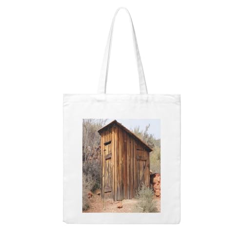 GSGCSBYMLG Einkaufstasche aus Segeltuch mit Aufdruck "Old Ancient Outhouse", waschbare Einkaufstasche GSGCSBYMLG Einkaufstasche aus Segeltuch mit Aufdruck "Old Ancient Outhouse", waschbare Einkaufstasche von GSGCSBYMLG